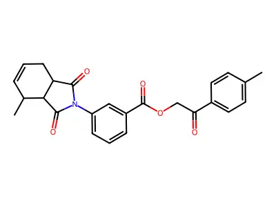 2-(4-methylphenyl)-2-oxoethyl 3-(4-methyl-1,3-dioxo-1,3,3a,4,7,7a-hexahydro-2H-isoindol-2-yl)benzoate structure