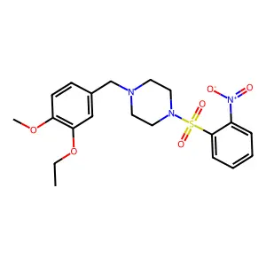 1-(3-Ethoxy-4-methoxybenzyl)-4-[(2-nitrophenyl)sulfonyl]piperazine structure