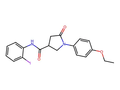 1-(4-ethoxyphenyl)-N-(2-iodophenyl)-5-oxopyrrolidine-3-carboxamide structure