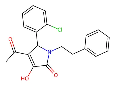 4-acetyl-5-(2-chlorophenyl)-3-hydroxy-1-(2-phenylethyl)-1,5-dihydro-2H-pyrrol-2-one structure