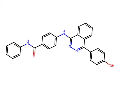 4-((4-(4-hydroxyphenyl)phthalazin-1-yl)amino)-N-phenylbenzamide structure