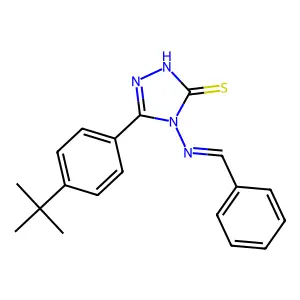 4-(benzylideneamino)-5-(4-(tert-butyl)phenyl)-4H-1,2,4-triazole-3-thiol structure
