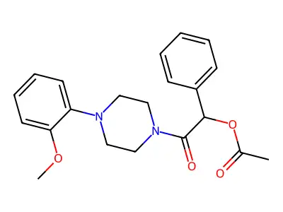 2-[4-(2-Methoxyphenyl)piperazin-1-yl]-2-oxo-1-phenylethyl acetate structure