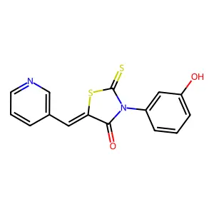 (Z)-3-(3-hydroxyphenyl)-5-(pyridin-3-ylmethylene)-2-thioxothiazolidin-4-one structure