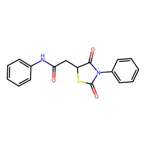 2-(2,4-dioxo-3-phenyl-1,3-thiazolidin-5-yl)-N-phenylacetamide structure