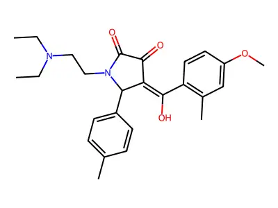 1-(2-diethylaminoethyl)-4-[hydroxy-(4-methoxy-2-methylphenyl)methylidene]-5-(4-methylphenyl)pyrrolidine-2,3-dione structure