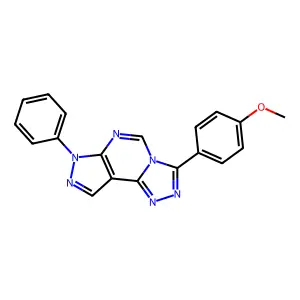 3-(4-methoxyphenyl)-7-phenyl-7H-pyrazolo[4,3-e][1,2,4]triazolo[4,3-c]pyrimidine structure