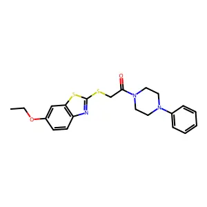 2-[(6-Ethoxy-1,3-benzothiazol-2-yl)sulfanyl]-1-(4-phenylpiperazin-1-yl)ethanone structure
