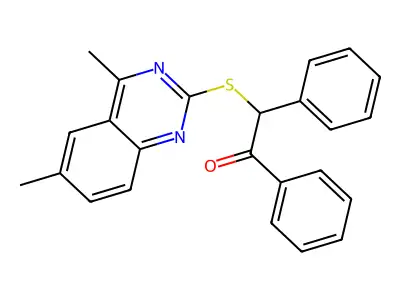 2-[(4,6-Dimethylquinazolin-2-yl)sulfanyl]-1,2-diphenylethanone structure