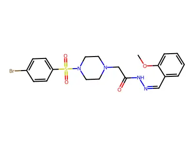 2-{4-[(4-bromophenyl)sulfonyl]piperazin-1-yl}-N'-[(E)-(2-methoxyphenyl)methylidene]acetohydrazide structure