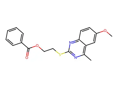 2-[(6-Methoxy-4-methylquinazolin-2-yl)thio]ethyl benzoate structure