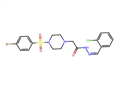 2-{4-[(4-bromophenyl)sulfonyl]piperazin-1-yl}-N'-[(E)-(2-chlorophenyl)methylidene]acetohydrazide structure