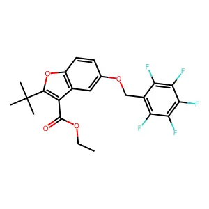 ethyl 2-tert-butyl-5-[(2,3,4,5,6-pentafluorophenyl)methoxy]-1-benzofuran-3-carboxylate structure