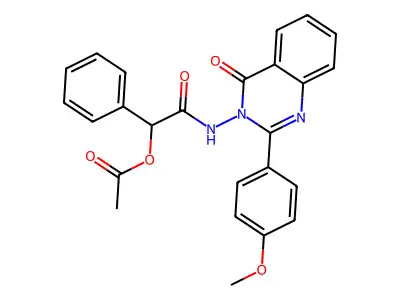 2-[(2-(4-methoxyphenyl)-4-oxoquinazolin-3(4H)-yl)amino]-2-oxo-1-phenylethyl acetate structure