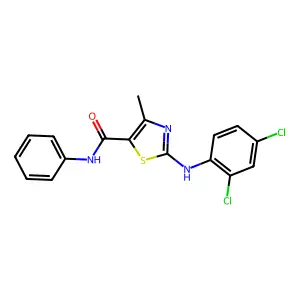 2-(2,4-dichloroanilino)-4-methyl-N-phenyl-1,3-thiazole-5-carboxamide structure