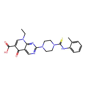 8-ethyl-2-{4-[(2-methylphenyl)carbamothioyl]piperazin-1-yl}-5-oxo-5,8-dihydropyrido[2,3-d]pyrimidine-6-carboxylic acid structure