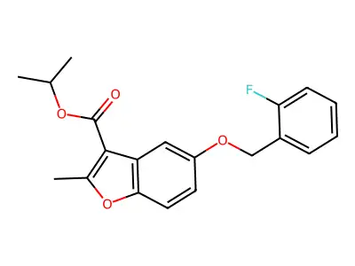 Propan-2-yl 5-[(2-fluorophenyl)methoxy]-2-methyl-1-benzofuran-3-carboxylate structure