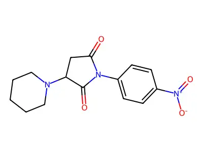 1-(4-Nitrophenyl)-3-(1-piperidinyl)-2,5-pyrrolidinedione structure