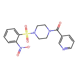[4-(2-Nitrophenyl)sulfonylpiperazin-1-yl]-pyridin-3-ylmethanone structure