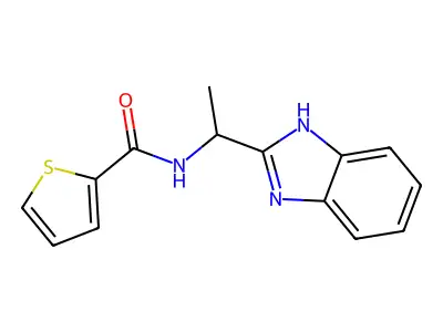N-[1-(1H-benzimidazol-2-yl)ethyl]thiophene-2-carboxamide structure