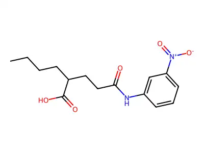 2-[3-(3-Nitroanilino)-3-oxopropyl]hexanoic acid structure