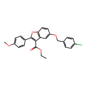 Ethyl 5-[(4-chlorophenyl)methoxy]-2-(4-methoxyphenyl)-1-benzofuran-3-carboxylate structure