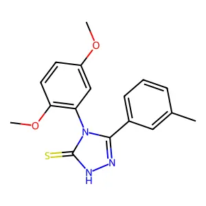4-(2,5-dimethoxyphenyl)-5-(3-methylphenyl)-4H-1,2,4-triazole-3-thiol structure