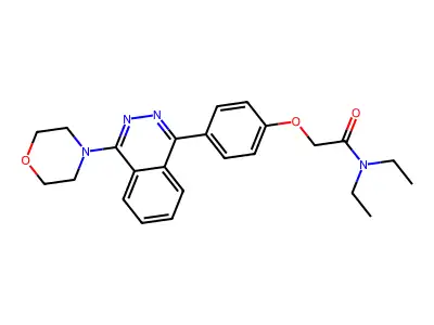N,N-diethyl-2-[4-(4-morpholin-4-ylphthalazin-1-yl)phenoxy]acetamide structure