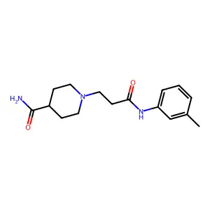 1-[3-Oxo-3-(3-toluidino)propyl]-4-piperidinecarboxamide structure