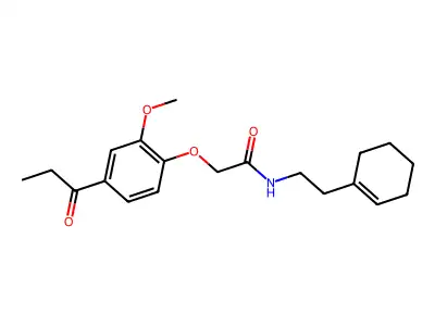 N-[2-(cyclohexen-1-yl)ethyl]-2-(2-methoxy-4-propanoylphenoxy)acetamide structure