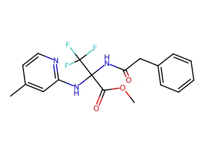 methyl 3,3,3-trifluoro-2-[(4-methyl-2-pyridinyl)amino]-2-[(phenylacetyl)amino]propanoate structure