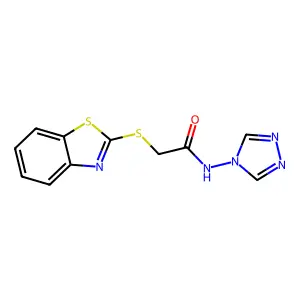 2-(1,3-benzothiazol-2-ylsulfanyl)-N-4H-1,2,4-triazol-4-ylacetamide structure