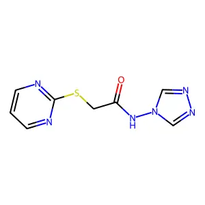 2-(2-pyrimidinylsulfanyl)-N-(4H-1,2,4-triazol-4-yl)acetamide structure