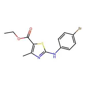 Ethyl 2-[(4-bromophenyl)amino]-4-methyl-1,3-thiazole-5-carboxylate structure