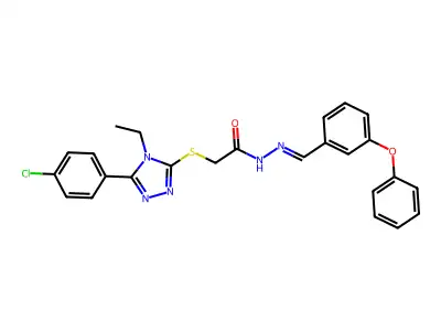 (Z)-2-((5-(4-chlorophenyl)-4-ethyl-4H-1,2,4-triazol-3-yl)thio)-N'-(3-phenoxybenzylidene)acetohydrazide structure