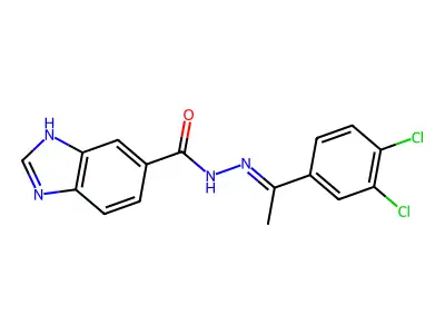 (Z)-N'-(1-(3,4-dichlorophenyl)ethylidene)-1H-benzo[d]imidazole-6-carbohydrazide structure