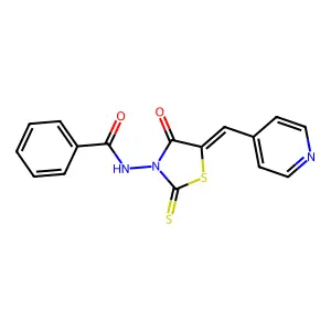 N-[4-oxo-5-(4-pyridylmethylene)-2-thioxo(1,3-thiazolidin-3-yl)]benzamide structure