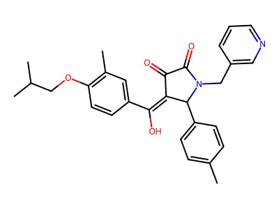 3-hydroxy-4-[3-methyl-4-(2-methylpropoxy)benzoyl]-5-(4-methylphenyl)-1-[(pyridin-3-yl)methyl]-2,5-dihydro-1H-pyrrol-2-one structure