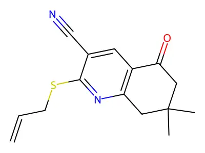 7,7-Dimethyl-5-oxo-2-prop-2-enylsulfanyl-6,8-dihydroquinoline-3-carbonitrile structure