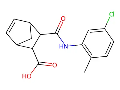 3-[(5-Chloro-2-methylanilino)carbonyl]bicyclo[2.2.1]hept-5-ene-2-carboxylic acid structure