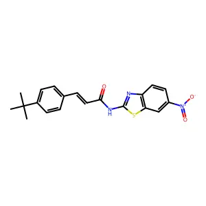 3-(4-tert-butylphenyl)-N-{6-nitro-1,3-benzothiazol-2-yl}acrylamide structure