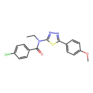 4-chloro-N-ethyl-N-[5-(4-methoxyphenyl)-1,3,4-thiadiazol-2-yl]benzamide structure