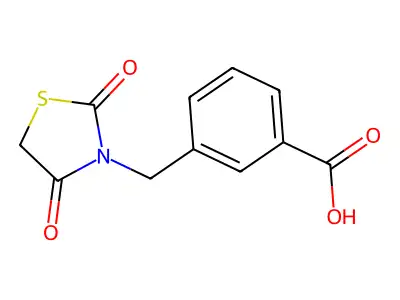 3-[(2,4-Dioxo-1,3-thiazolidin-3-yl)methyl]benzoic acid structure