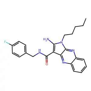 2-amino-N-(4-fluorobenzyl)-1-pentyl-1H-pyrrolo[2,3-b]quinoxaline-3-carboxamide structure
