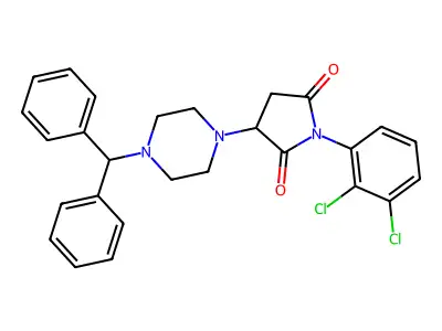 1-(2,3-Dichlorophenyl)-3-[4-(diphenylmethyl)piperazin-1-yl]pyrrolidine-2,5-dione structure