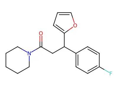 3-(4-Fluorophenyl)-3-(furan-2-yl)-1-piperidin-1-ylpropan-1-one structure