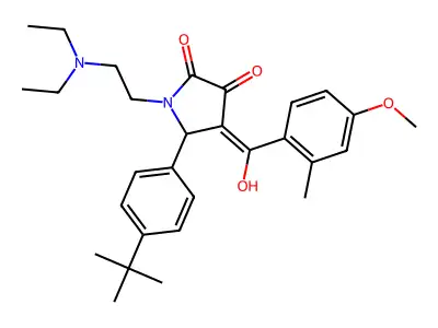 5-(4-tert-butylphenyl)-1-(2-diethylaminoethyl)-4-[hydroxy-(4-methoxy-2-methylphenyl)methylidene]pyrrolidine-2,3-dione structure