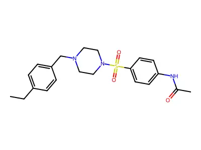 N-[4-[4-[(4-ethylphenyl)methyl]piperazin-1-yl]sulfonylphenyl]acetamide structure