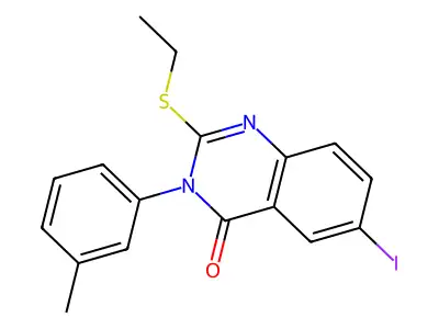 2-Ethylsulfanyl-6-iodo-3-(3-methylphenyl)quinazolin-4-one structure
