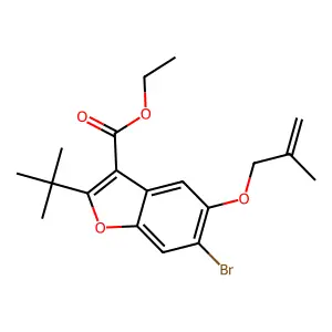 Ethyl 6-bromo-2-(tert-butyl)-5-((2-methylallyl)oxy)benzofuran-3-carboxylate structure